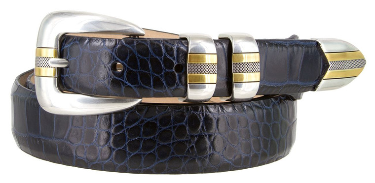 Dakota Gold Full-Grain Cowhide Leather Designer Dress Belt (24/29) Taper