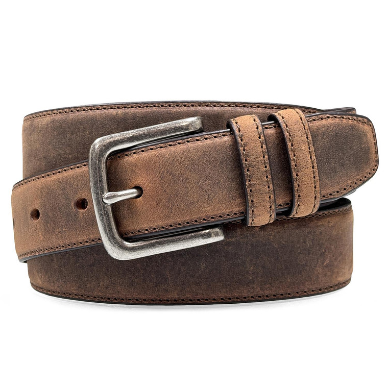 Men's Belt Crazy Horse Genuine Leather Casual Jean Belt 1-3/8"(35mm) Wide