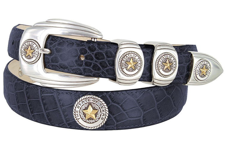 2058 The State Of Texas Golf Leather Dress Belt (24/29) Taper