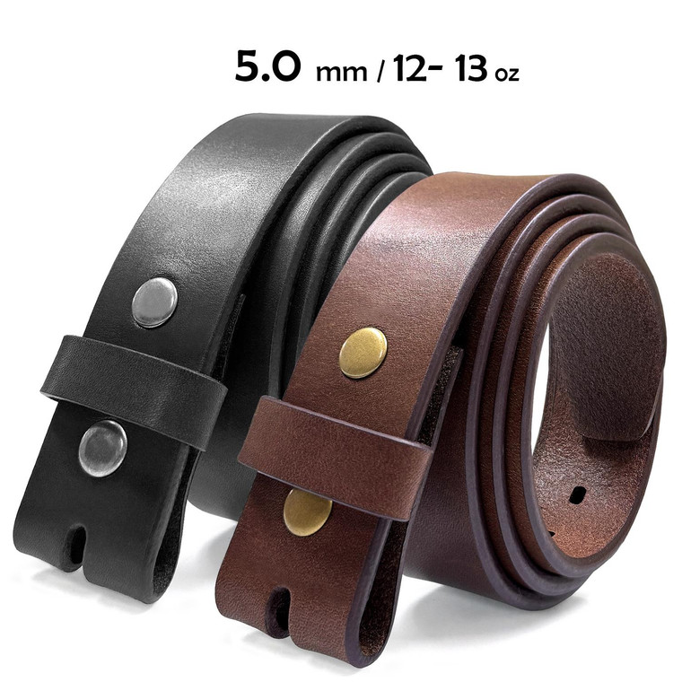 3813301 Heavy-Duty Strap Genuine Full Grain One-Piece Leather Belt Strap 1-1/2"(38mm) Wide