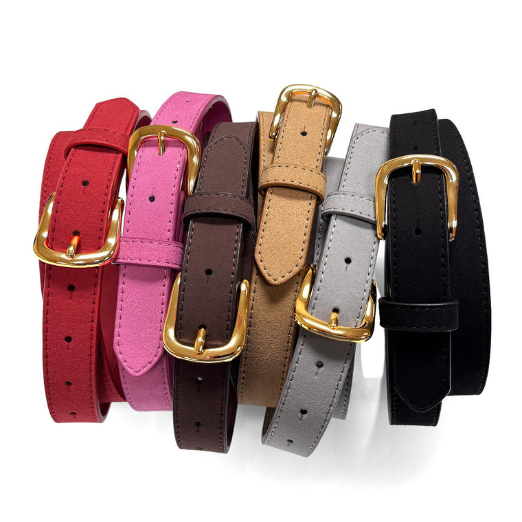 Women's Dress Belt Casual Jean Belt Suede Leather Belt 1"(25mm) Wide