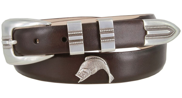 2527 Sea Bass Leather Designer Dress Belt (24/29) Taper